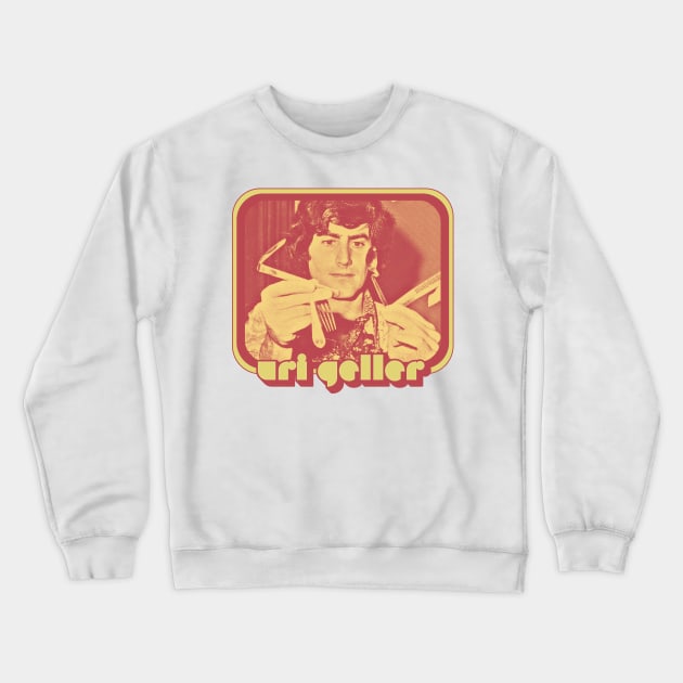 Uri Geller // Retro Spoon Bending Design Crewneck Sweatshirt by DankFutura